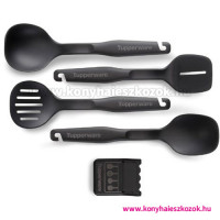 Tupperware Kompakt konyhai szett: merőkanál, spatula, szűrőkanál, szedőkanál, akasztó